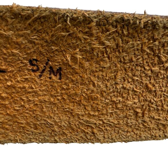 Haberdas Brown Tooled Leather Belt With Silver-Tone Buckle S/M - Picture 2 of 9